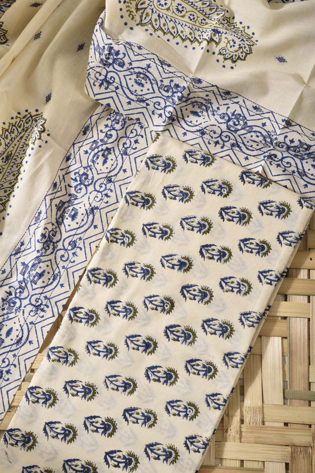 Cream Cotton Dress Material