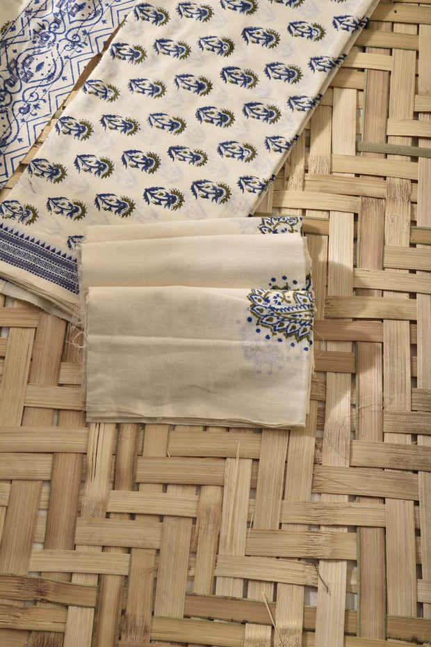 Cream Cotton Dress Material
