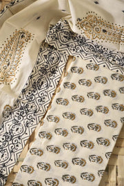 Cream Cotton Dress Material
