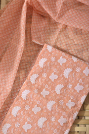 Peach Kota Cotton Dress Material