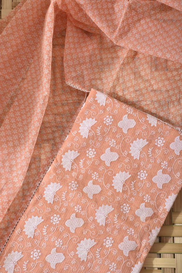 Peach Kota Cotton Dress Material