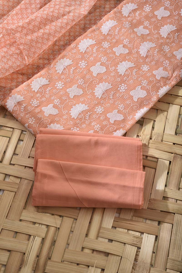 Peach Kota Cotton Dress Material
