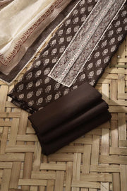 Brown Cotton Dress Material