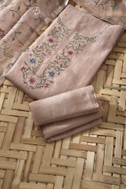 Light Peach Tissue Silk Dress Material