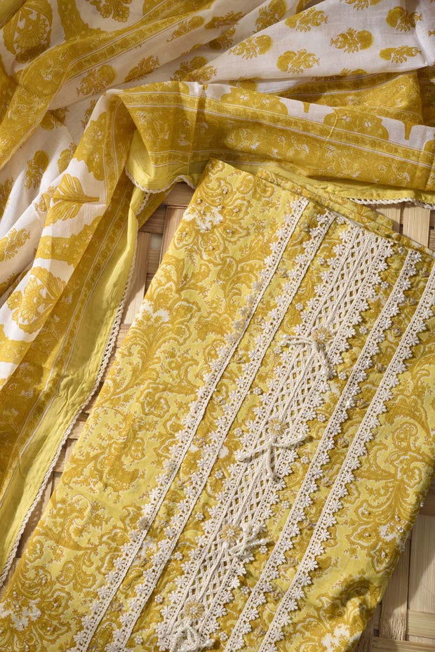 Mustard Cotton Dress Material