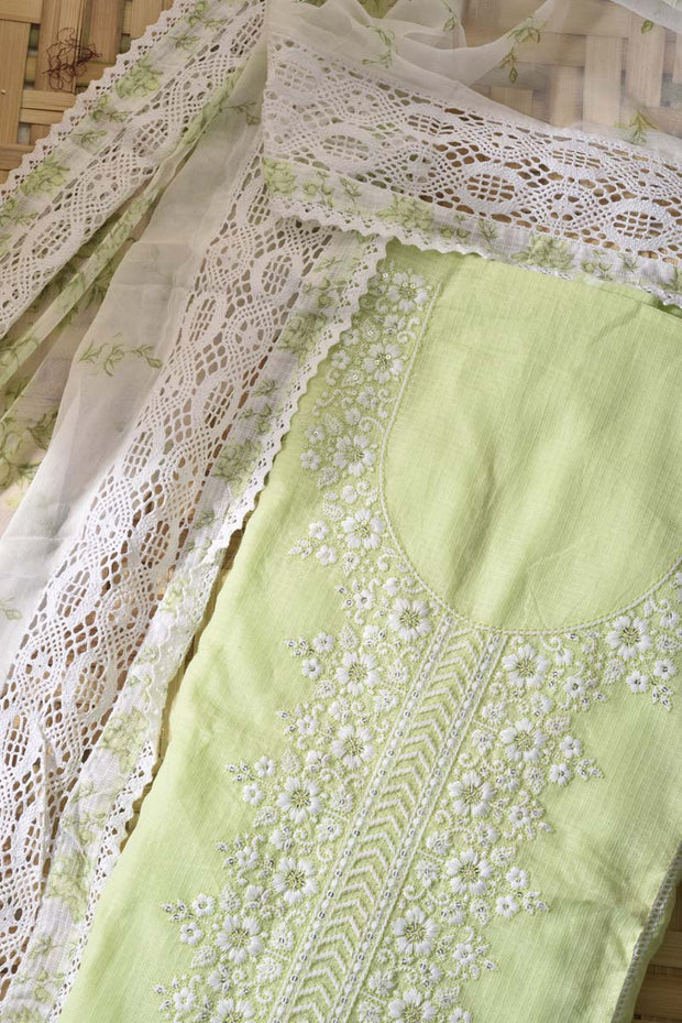 Mint Green Kota Cotton Dress Material