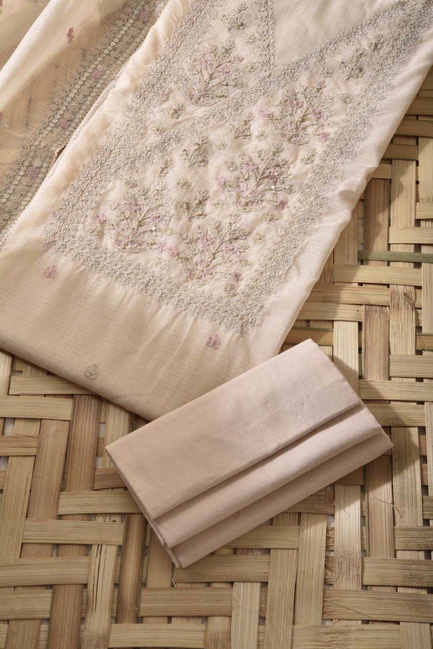 Cream Kota Cotton Dress Material