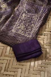 Purple Tissue Crape Dress Material