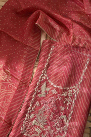 Pink Tissue Crape Dress Material