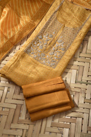 Mustard Tissue Crape Dress Material
