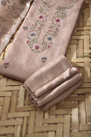 Peach Tissue Silk Dress Material