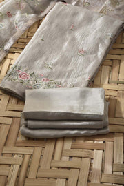Grey Tissue Silk Dress Material