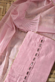 Baby Pink Silk Cotton Dress Material