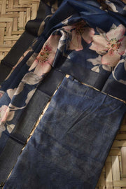 Blue Tissue Cotton Dress Material