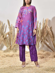 Purple Vasansi Silk Printed Co Ord Set