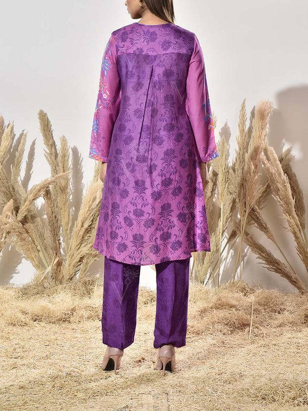 Purple Vasansi Silk Printed Co Ord Set
