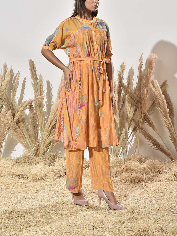 Mustard Yellow Vasansi Silk Kurta and Pant Set