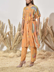 Mustard Yellow Vasansi Silk Kurta and Pant Set