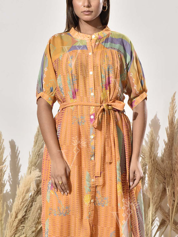 Mustard Yellow Vasansi Silk Kurta and Pant Set