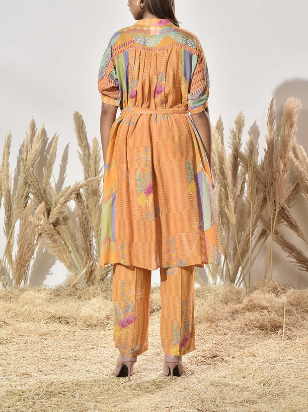 Mustard Yellow Vasansi Silk Kurta and Pant Set