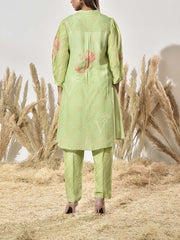 Green Vasansi Silk Printed Kurta and Pant Set
