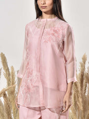 Blush Pink Organza Co Ord Set