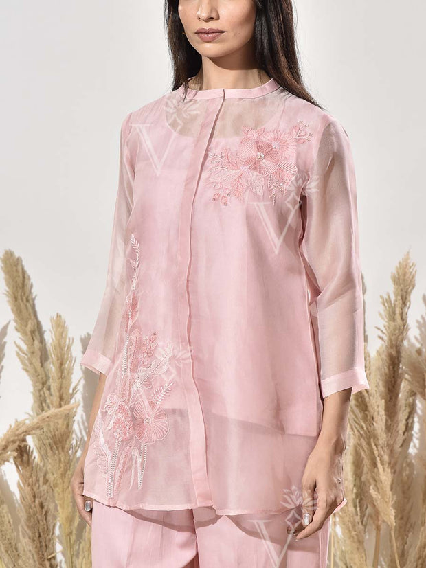 Blush Pink Organza Co Ord Set