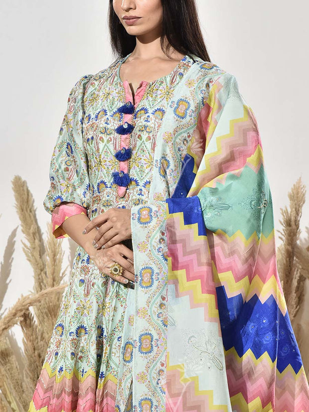Green Vasansi Silk Gown