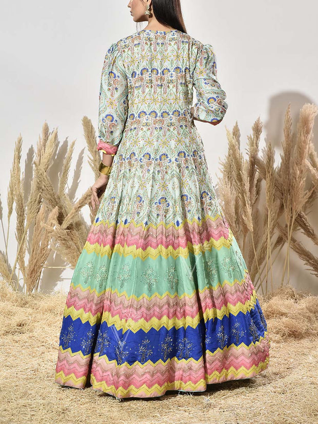Green Vasansi Silk Gown