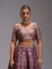 Violet  Dola Silk Lehenga Set