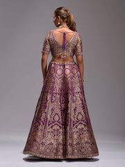 Violet  Dola Silk Lehenga Set