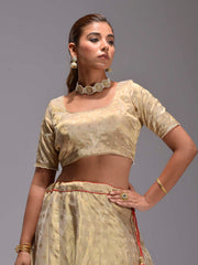 Golden Dola Silk Lehenga Set