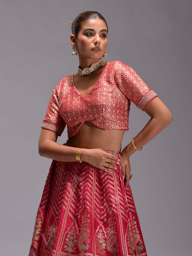 Rani Pink Dola Silk Lehenga Set