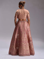 Soft Pink Banarasi Silk Lehenga Set