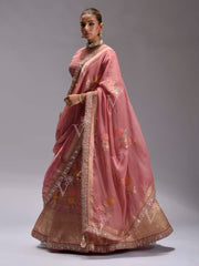 Dusty Pink Dola Silk LehengaSet