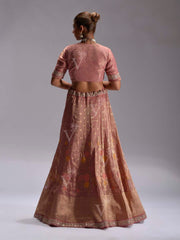 Dusty Pink Dola Silk LehengaSet