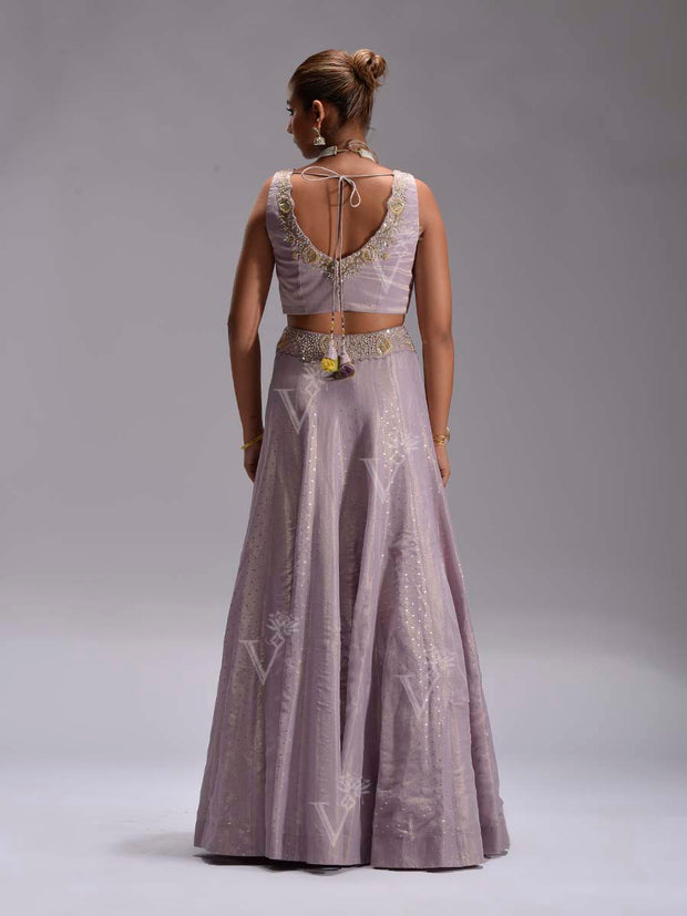 Lilac Tissue Lehenga Set