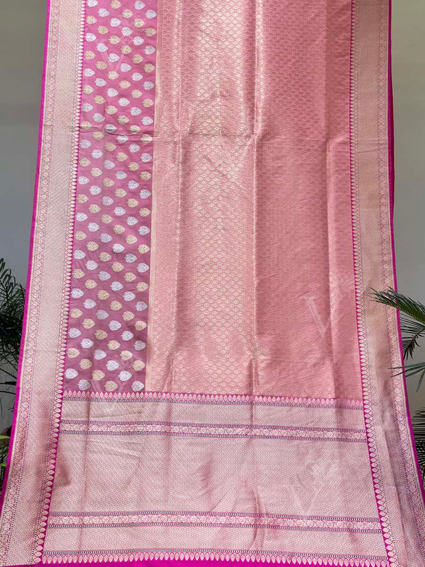 Peach Banarasi Silk Saree