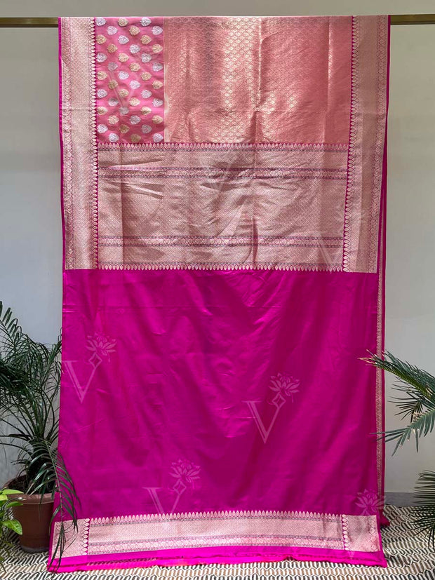 Peach Banarasi Silk Saree