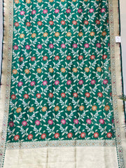 Bottle Green Banarasi Silk Saree