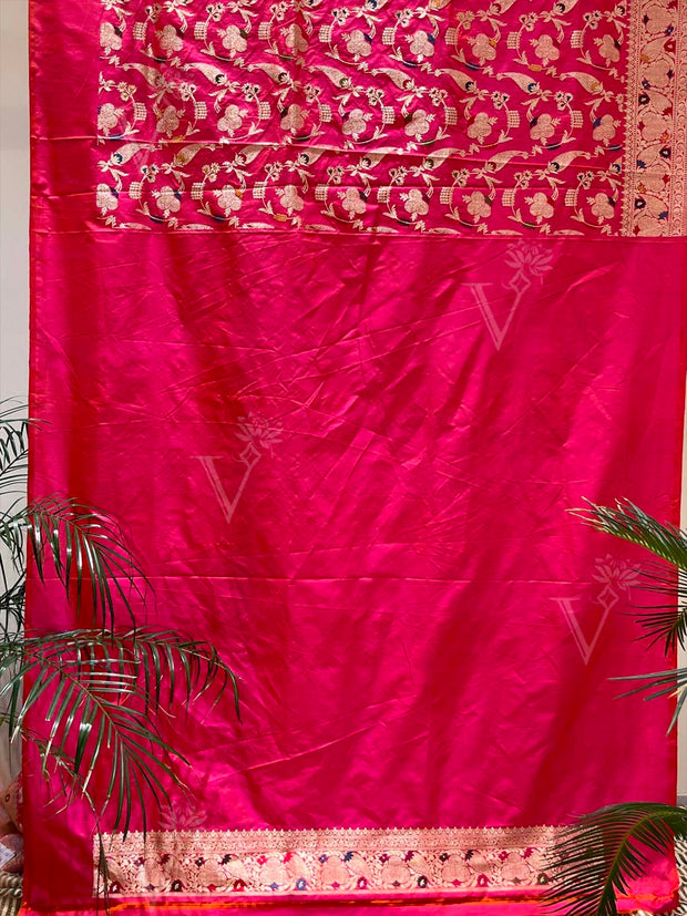 Pink Banarasi Silk Saree