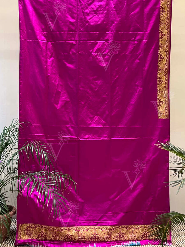 Wine Banarasi Silk Saree