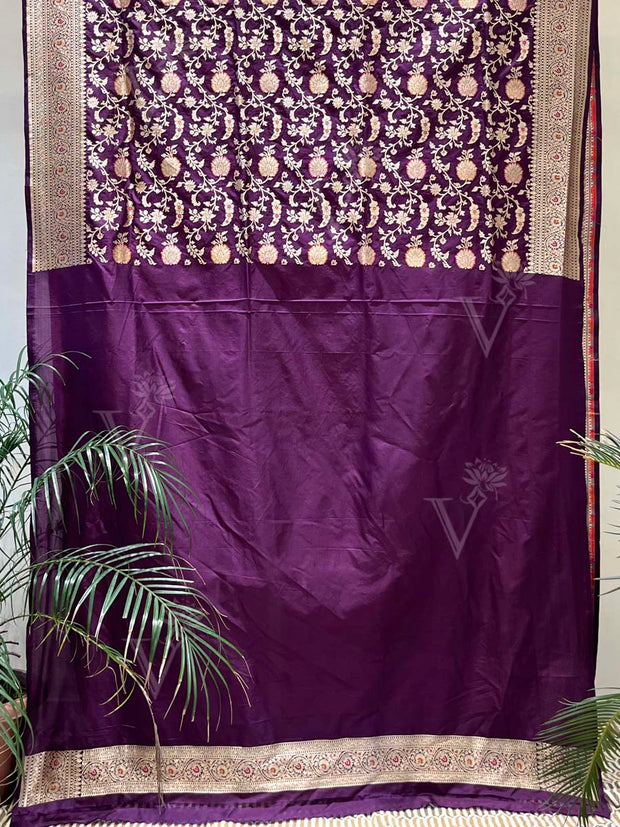 Purple Banarasi Silk Saree