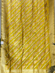 Yellow Banarasi Silk Saree