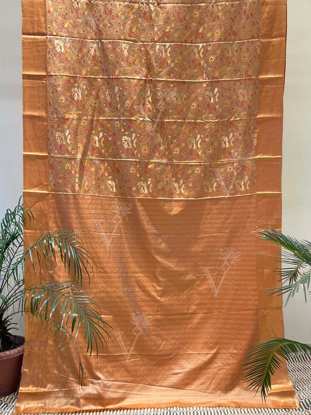 Golden Banarasi Silk Saree