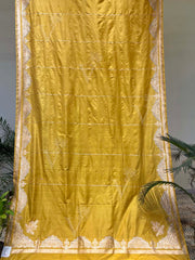 Yellow Banarasi Silk Saree