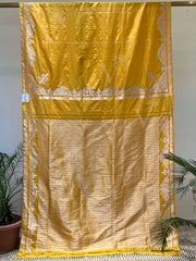 Yellow Banarasi Silk Saree