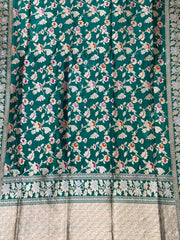 Bottle Green Banarasi Silk Saree