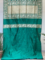 Bottle Green Banarasi Silk Saree