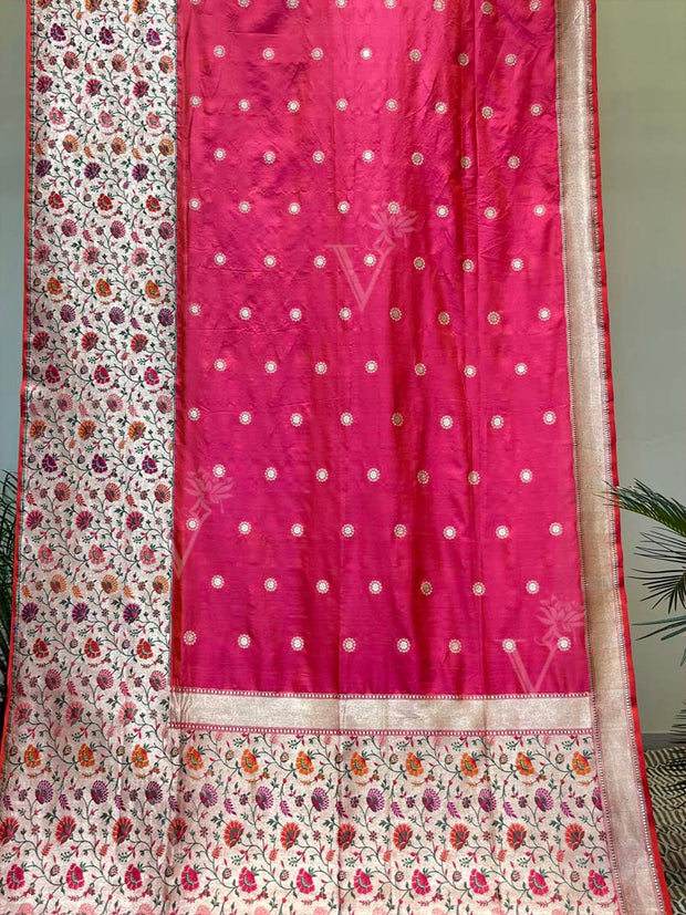 Rani Pink Banarasi Silk Saree